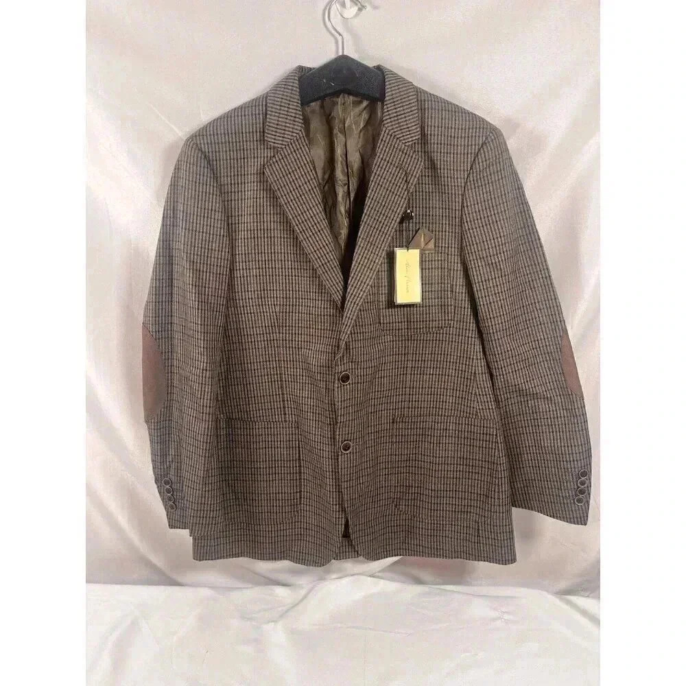 Alan Flusser Blazer Mens Sz Large Polyester Casual Two Button Sport Coat Jacket
